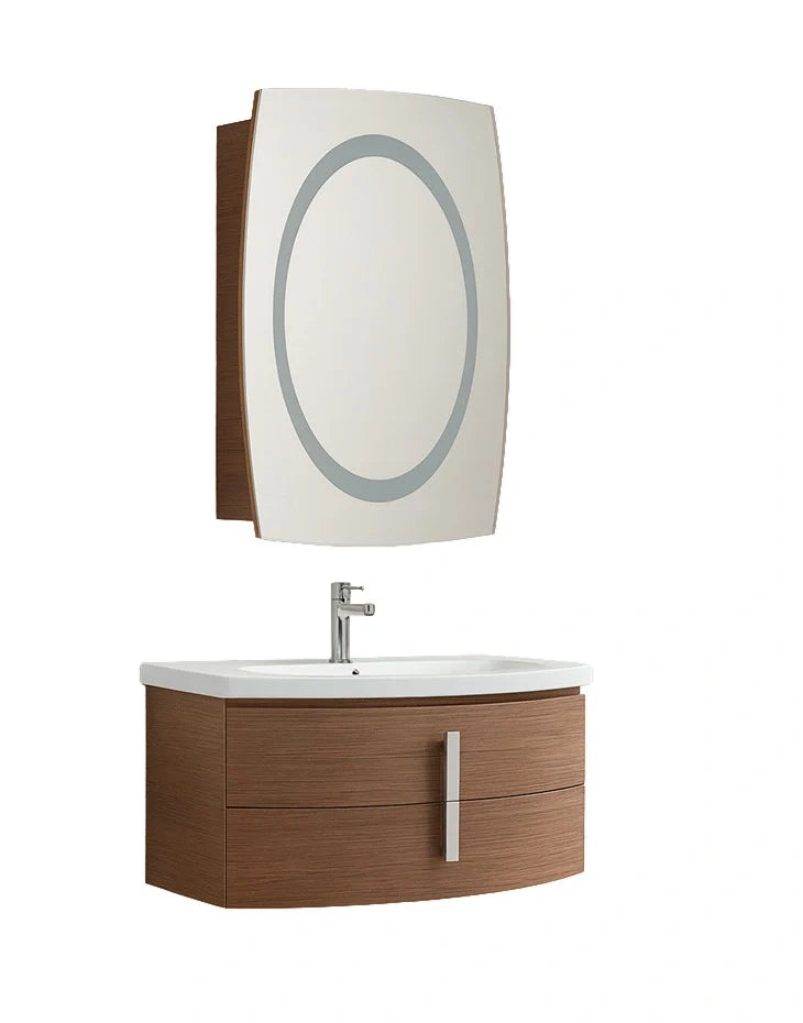 Bathroom Vanity Cabinet White & Light Brown NORTHERN AMERICAN