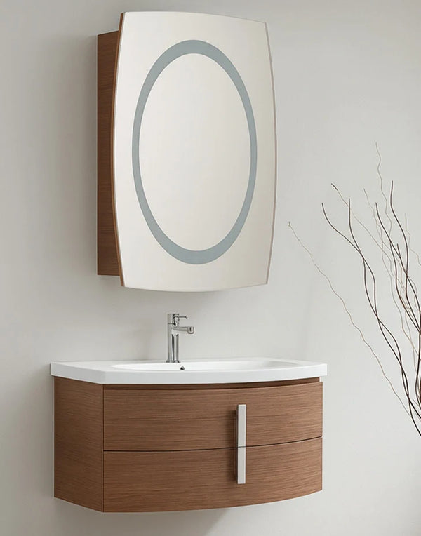 Bathroom Vanity Cabinet White & Light Brown NORTHERN AMERICAN