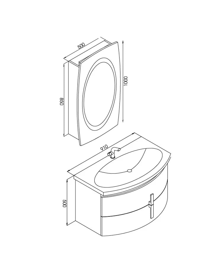 Bathroom Vanity Cabinet White & Light Brown NORTHERN AMERICAN