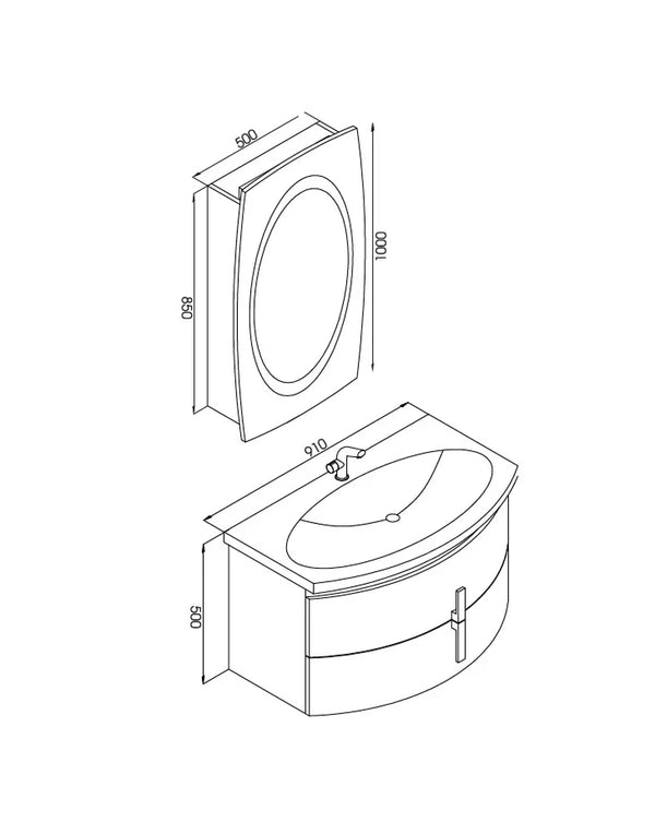 Bathroom Vanity Cabinet White & Light Brown NORTHERN AMERICAN