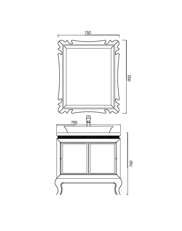 Bathroom Vanity Cabinet White BARRY
