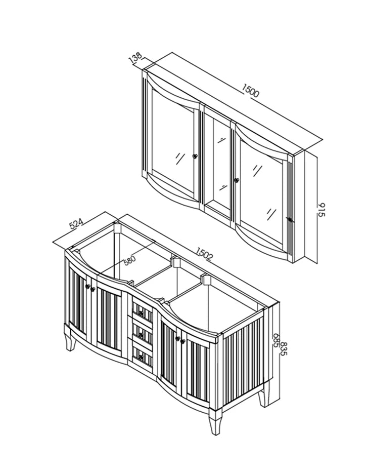 Bathroom Vanity Cabinet White AMERICAN STYLE