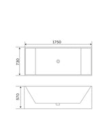 Bathtub 175x73 cm Polymarble White ASPIRE