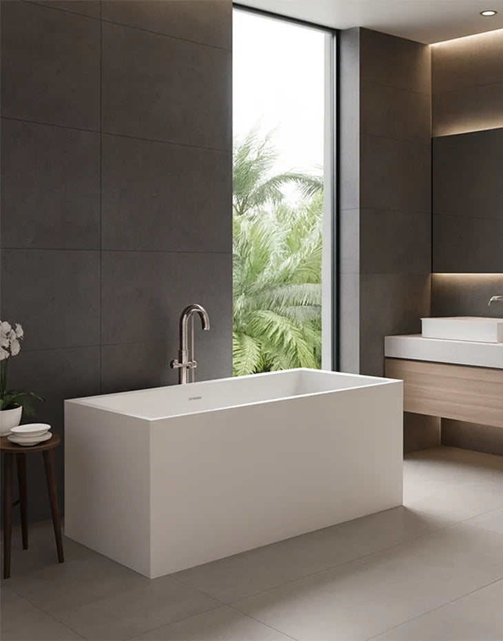 Bathtub 175x73 cm Polymarble White ASPIRE
