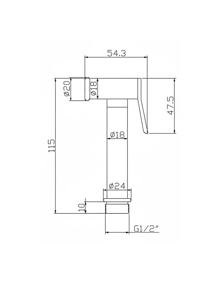 Shattaf Bidet Spray Brass Chrome TOPAZ