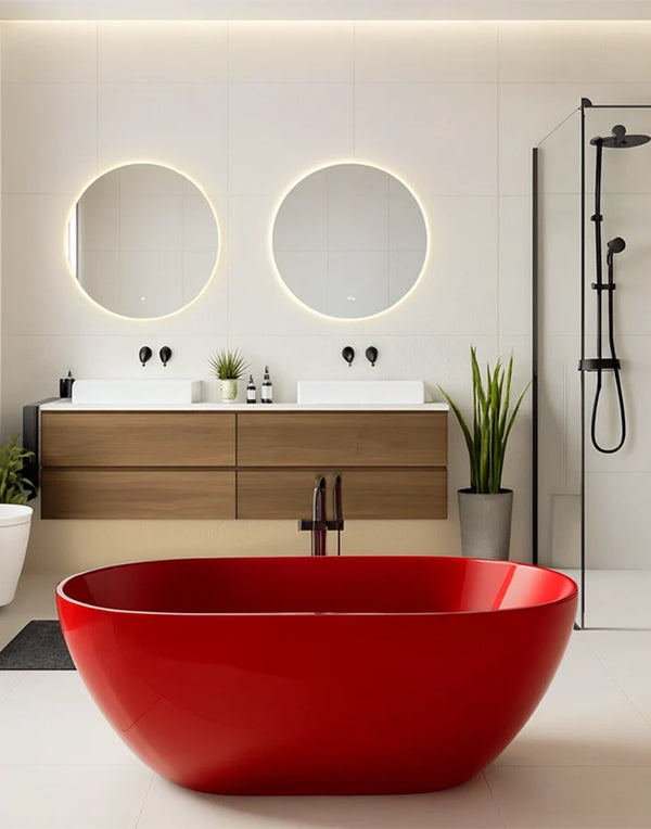 Bathtub  170x85 cm Polymarble Red CELIN