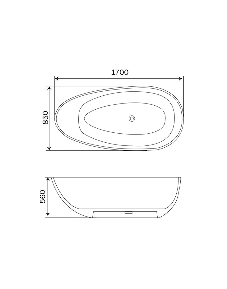 Bathtub  170x85 cm Polymarble Red CELIN