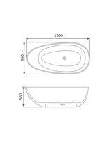 Bathtub  170x85 cm Polymarble Red CELIN