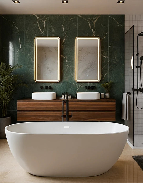 Bathtub 170x85 cm Polymarble White CELIN