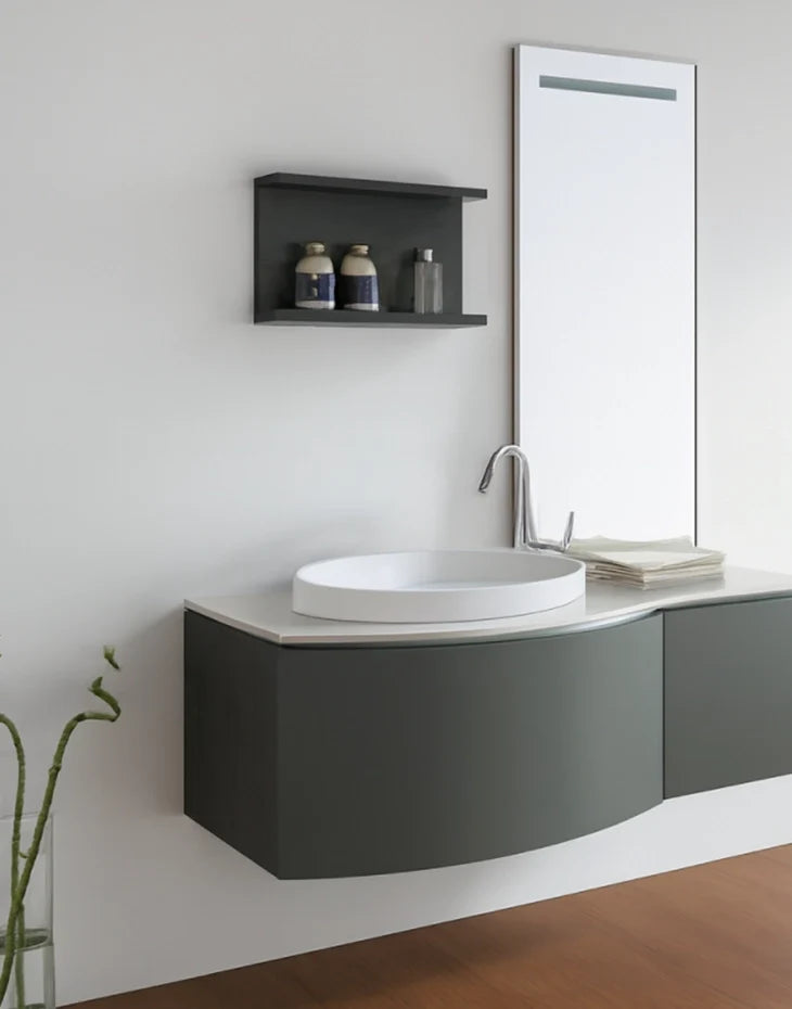 Bathroom Vanity Cabinet White & Green LAVIDA