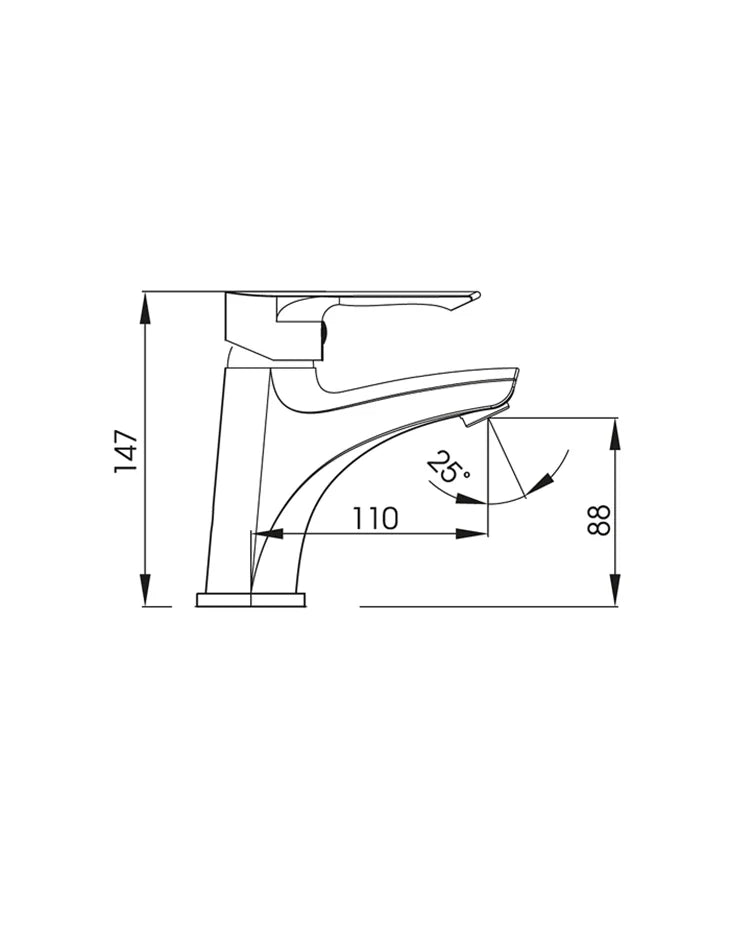 Basin Mixer Tall Long Neck Single Lever with Pulling Rod Chrome IMPRESSA