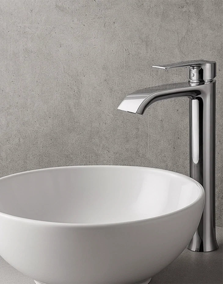 Basin Mixer Tall Long Neck Single Lever Chrome LORE