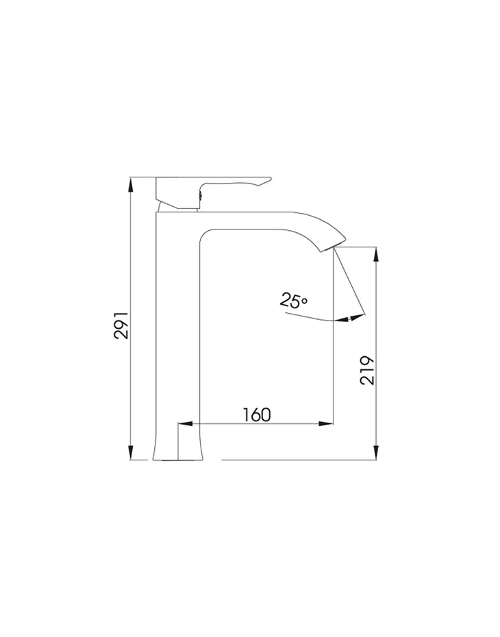 Basin Mixer Tall Long Neck Single Lever Chrome LORE