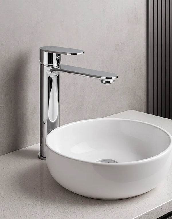Basin Mixer Tall Long Neck Single Lever Chrome OLIA