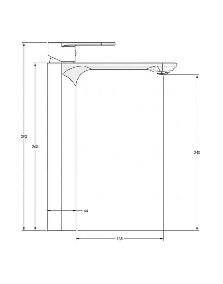 Basin Mixer Tall Long Neck Single Lever Chrome OLIA