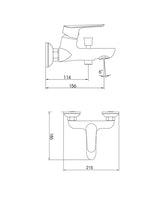 Bath and Shower Mixer Single Lever Chrome MAGNA