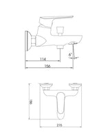 Bath and Shower Mixer Single Lever Chrome LINDA
