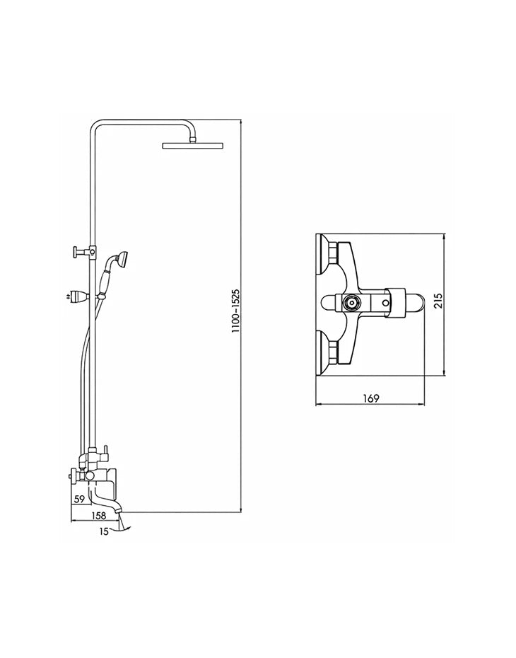 Bath and Shower Mixer Set LINDA