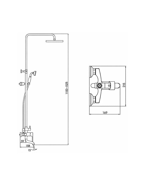 Bath and Shower Mixer Set LINDA
