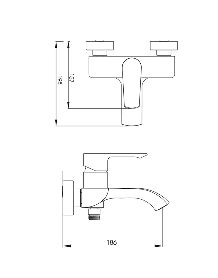 Bath and Shower Mixer Single Lever Chrome LORE