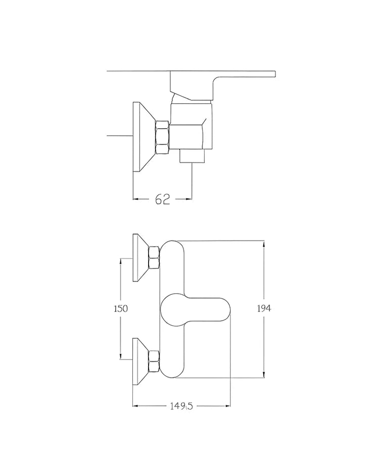 Bath and Shower Mixer Single Lever Chrome ADOUR