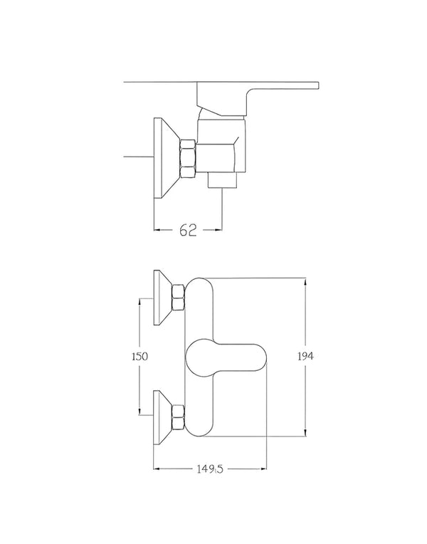 Bath and Shower Mixer Single Lever Chrome ADOUR