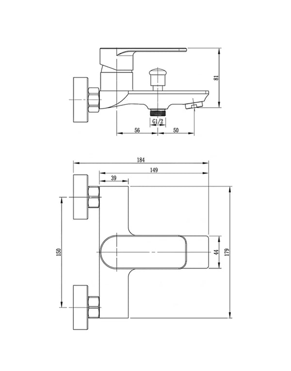 Bath and Shower Mixer Single Lever Chrome VOTO