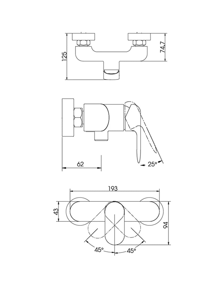 Shower Mixer Single Lever Chrome LATIKAZ