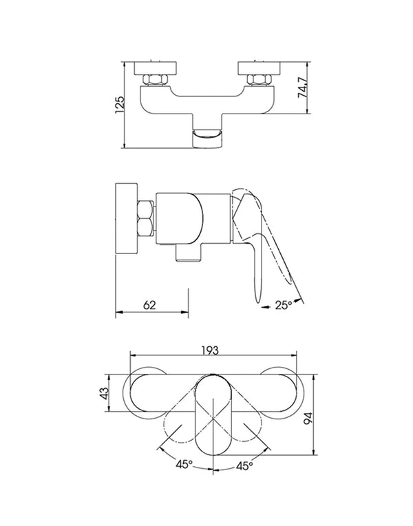 Shower Mixer Single Lever Chrome LATIKAZ