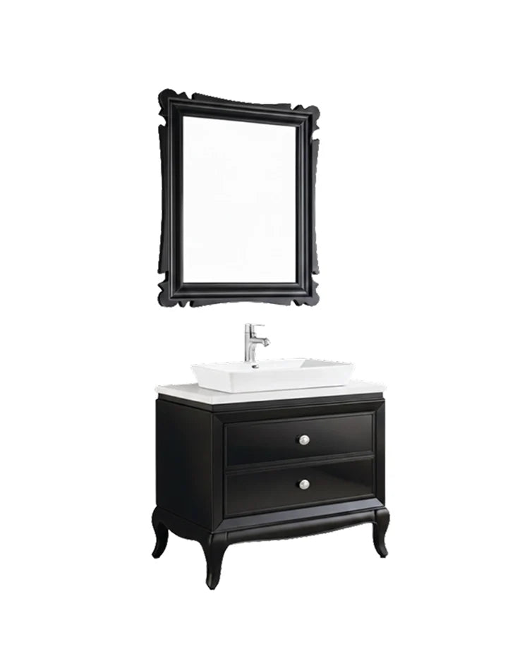 Bathroom Vanity Cabinet White & Dark Brown NORTHERN AMERICAN