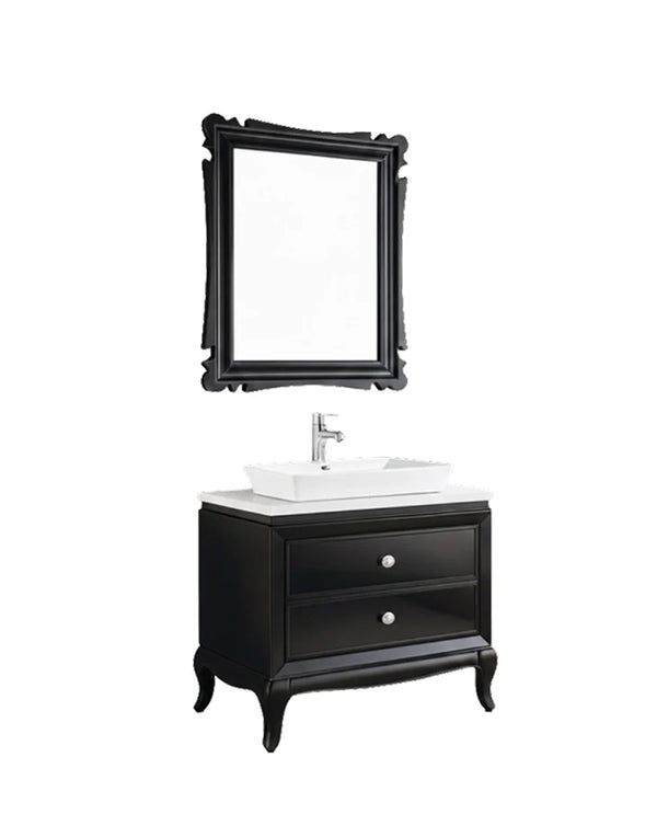 Bathroom Vanity Cabinet White & Dark Brown NORTHERN AMERICAN