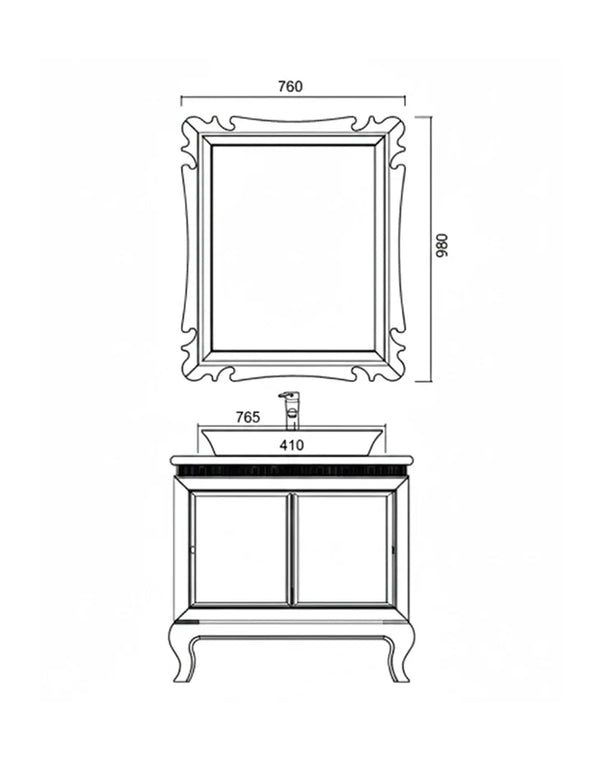 Bathroom Vanity Cabinet White & Dark Brown NORTHERN AMERICAN