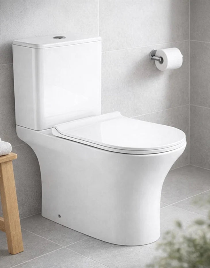 Close Coupled (Two Piece) P trap Oval Water Closet Set  650x375 mm CASA