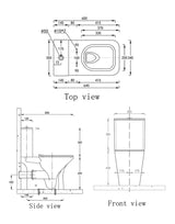 Close Coupled (Two Piece) P trap Water Closet Set 650x350 mm