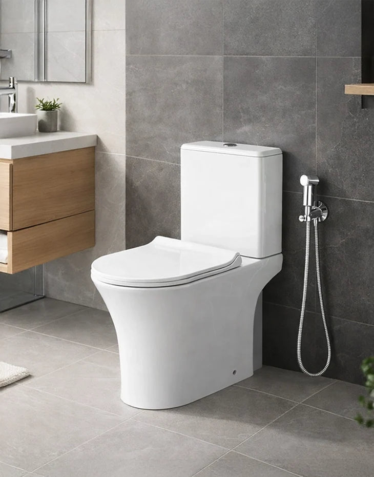 Close Coupled (Two Piece) P trap Water Closet Set 650x350 mm