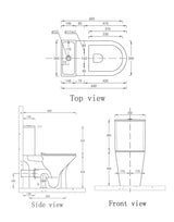 Close Coupled (Two Piece) P trap Water Closet Set 650x350 mm