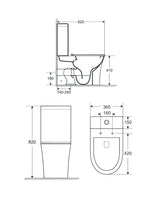 Close Coupled (Two Piece) P trap Water Closet Set 670x390 mm
