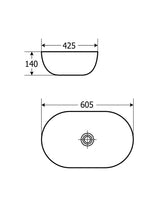 Wash Basin Countertop Oval 605 x 425 mm ART