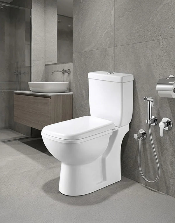 Close Coupled (Two Piece) P trap Water Closet Set 630x370 mm NORD