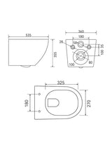 Wall Hung P trap Water Closet Oval 535 x 360 mm