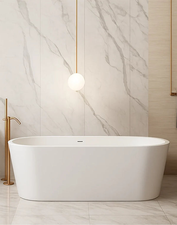 Bathtub 156x69 cm Polymarble White TANK