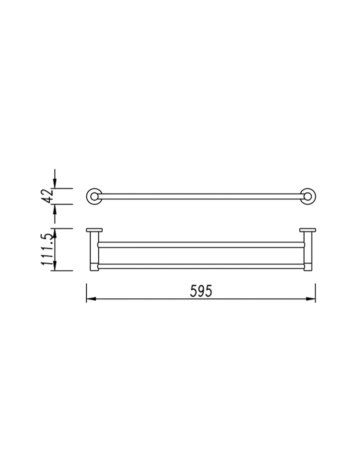 Towel Bar Double 60 cm Stainless Steel SYMPHONY