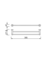 Towel Bar Double 60 cm Stainless Steel SYMPHONY