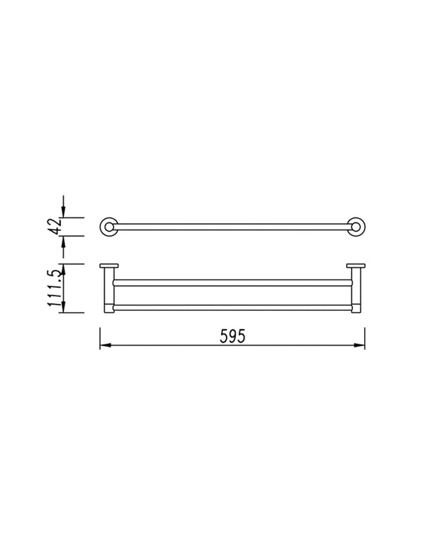 Towel Bar Double 60 cm Stainless Steel SYMPHONY