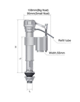 Bottom Fill Flush Valve  for Single Piece Toilet  AQUA
