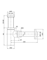 Bottle Trap 1.1/4 Inch x 32mm Zinc Round