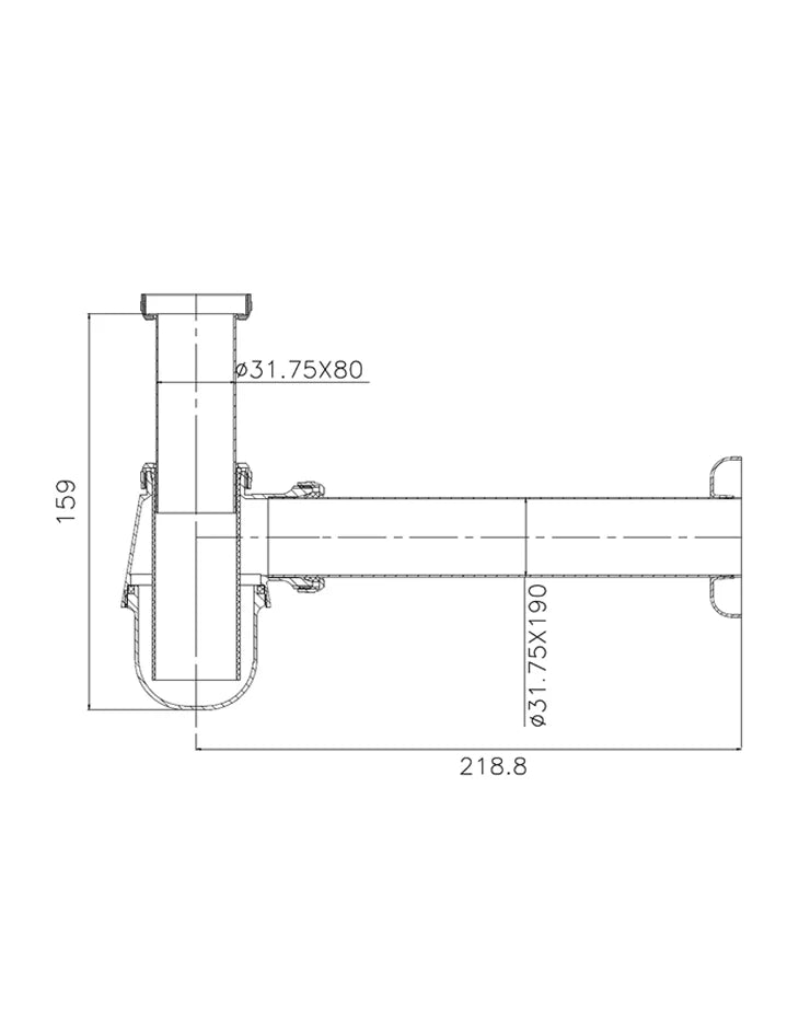 Bottle Trap Brass 1 1/4 Inch x 80 mm Round