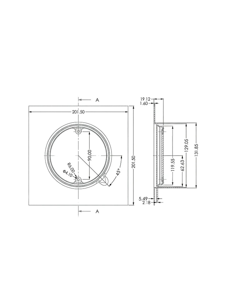 Floor Drainer 200x200 mm Stainless Steel