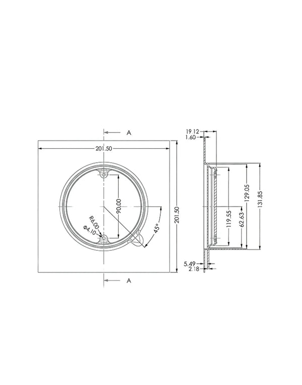 Floor Drainer 200x200 mm Stainless Steel