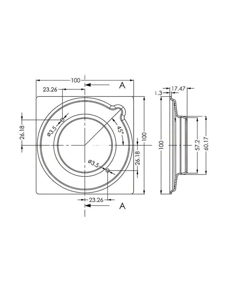 Floor Drainer 100x100 mm Stainless Steel
